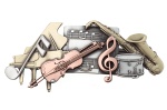 Hairclip Music Collage Tri-color